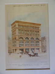 Building of the Bell Telephone Co. of Missouri, St. Louis, MO, 1889, Orig Plan.  Shepley, Rutan, & Coolidge.