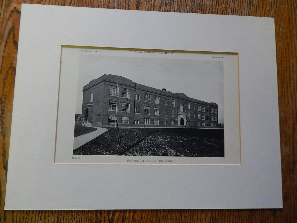 Garfield School,Toledo, OH, 1918, Lithograph. Edwin M. Gee.