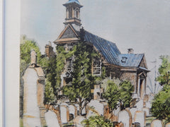 Old Swedes Church, Philadelphia, PA, 1929, Original Drawing, Geo. C. Sponsler Jr.