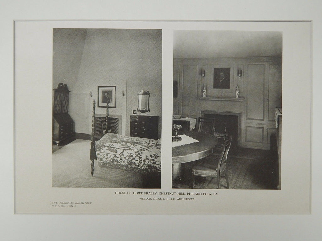 Interior, House of Howe Fraley, Philadelphia, PA, 1924, Lithograph. Mellor, Meigs & Howe.