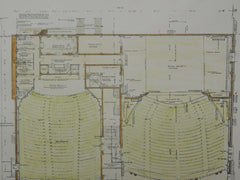 First Floor, Brooklyn Academy of Music, Brooklyn, NY, 1906, Original Plan. Herts & Tallant.