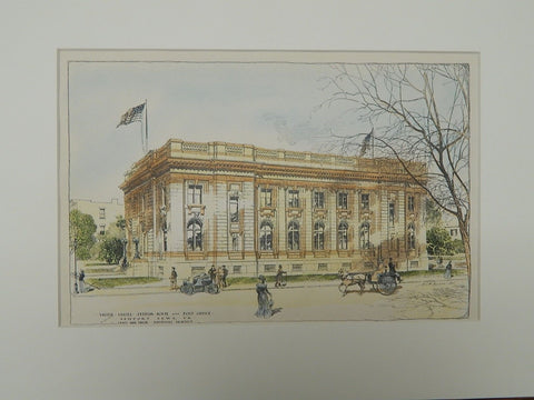 U.S. Custom House and Post Office, Newport News, VA, 1902. Original Plan. James Knox Taylor.