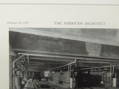 Wash Racks & Ramp, Fisher Building Garage, Detroit, MI, 1929, Lithograph. Albert Kahn.