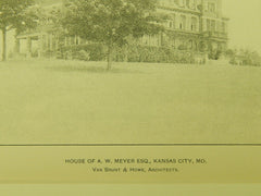 House of A. W. Meyer, Esq., Kansas City, MO, 1903, Photogravure. Van Brunt & Howe.