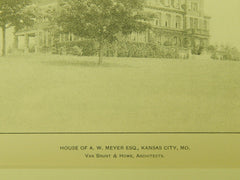 House of A. W. Meyer, Esq., Kansas City, MO, 1903, Photogravure. Van Brunt & Howe.