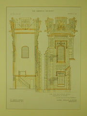 Tower Elevation, St. John's Church, Jacksonville, FL, 1909, Original Plan. Snelling & Potter.