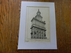 Upper Part Gillender Bldg, Wall/Nassau, New York, NY, 1901, Lithograph. Berg & Clark.