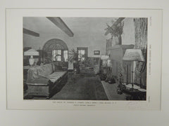 Den, Thomas A. O'Hara House, King's Point, Long Island, NY, 1929, Lithograph. Julius Gregory.