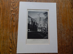 Elmira College Library, Elmira, NY, 1928, Lithograph. Coolidge, Shepley, Bulfinch & Abbott.