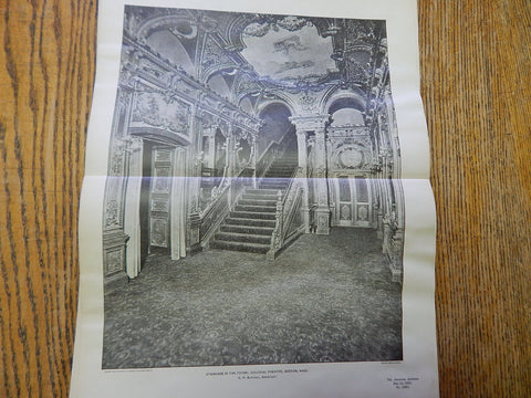Staircase In Foyer: Colonial Theatre,Boston, MA, 1901,Lithograph. Blackall.