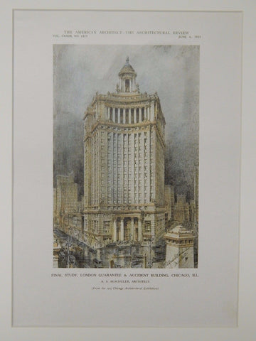 London Guarantee & Accident Building, Chicago, IL, 1923, Original Plan. A. S. Alschuler.