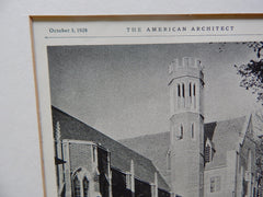 Elmira College Library, Elmira, NY, 1928, Lithograph. Coolidge, Shepley, Bulfinch & Abbott.