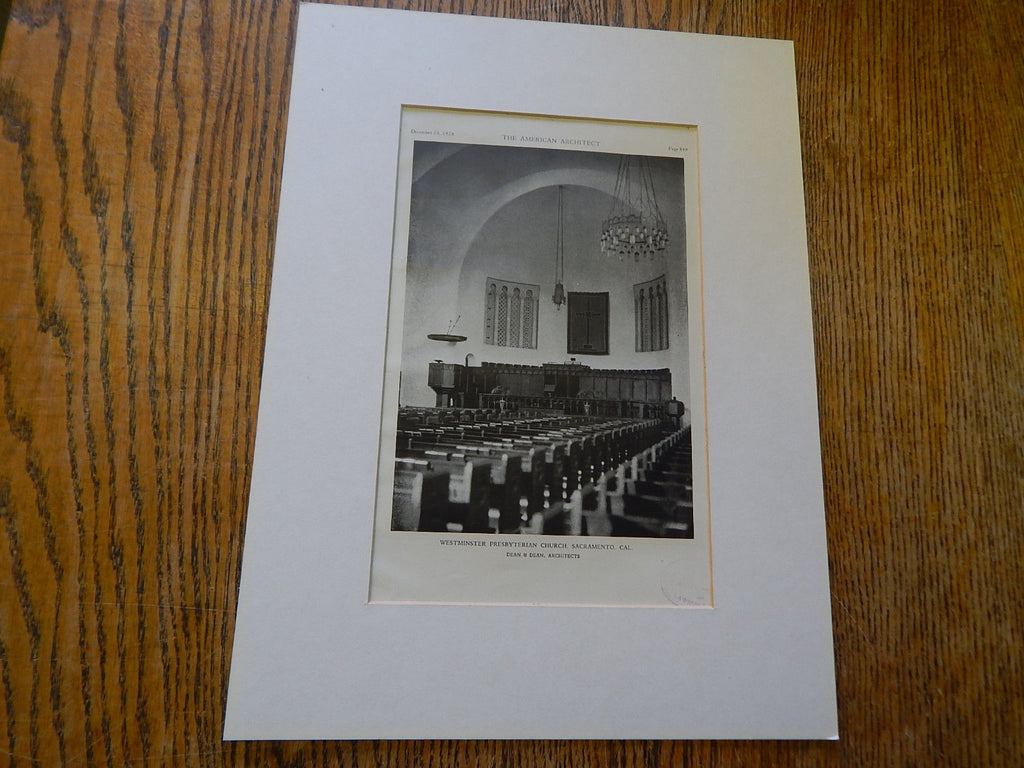 Westminster Presbyterian Church,Sacramento,CA, 1928,Lithograph. Dean&Dean.