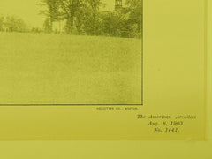 House of A. W. Meyer, Esq., Kansas City, MO, 1903, Photogravure. Van Brunt & Howe.