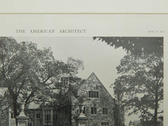 House of Mr. B. Austin Cheney, New Haven, CT, 1921, Photogravure. Rossiter & Muller.