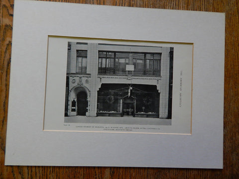 Lower Stories of Building,125 N. Wabash,Ontra Cafeteria,Chicago,1918,Lithograph. Otis & Clark.