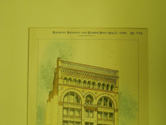 Accepted Design for J.J. Vandergrift Building, Pittsburgh, PA, 1890, Original Plan. Longfellow, Alden, & harlow.