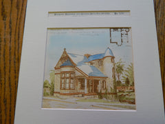 Office Building, Holyhood Cemetery, Brookline, MA ,1886. Original Plan. Thomas O' Grady.