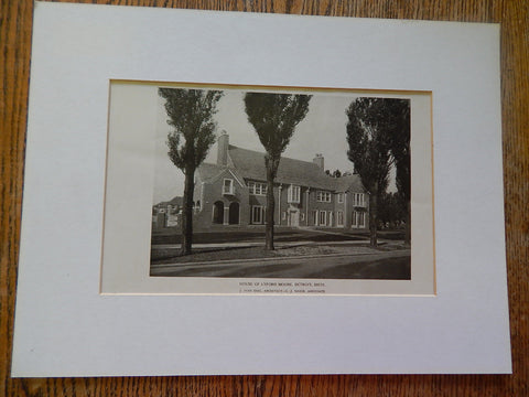 House of Lyford Moore, Detroit, MI, 1924, Lithograph. J.Ivan Dise.
