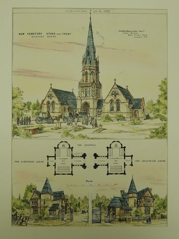 New Cemetery in Stoke-upon-Trent, England, 1883. Geo. Benj. Nichols & Sons. Original