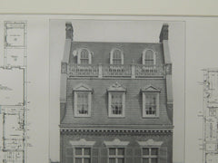 House of Mrs. E. S. C. Potter, 73rd Street, New York, NY, 1906, Lithograph. Robertson & Potter.