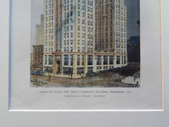 American Bank and Trust Company Building, Richmond, VA, 1929, Original Plan. Marcellus F. Wright.