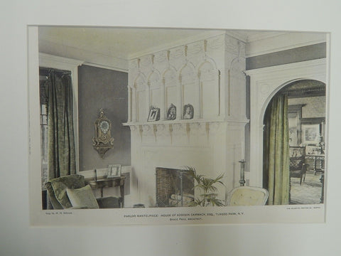 House of Addison Cammack, Esq., Tuxedo Park, NY.1900. Colored Photograph. Bruce Price.