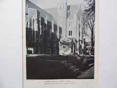 Elmira College Library, Elmira, NY, 1928, Lithograph. Coolidge, Shepley, Bulfinch & Abbott.