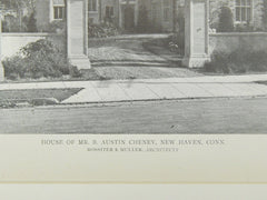 House of Mr. B. Austin Cheney, New Haven, CT, 1921, Photogravure. Rossiter & Muller.