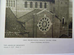First Presbyterian Church, Tacoma, Washington,1927, Lithograph. Cram & Ferguson.