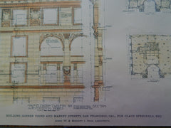 The Warren Apartments, Warren St., Boston, MA, 1886, Original Plan. Carl Fehmer.