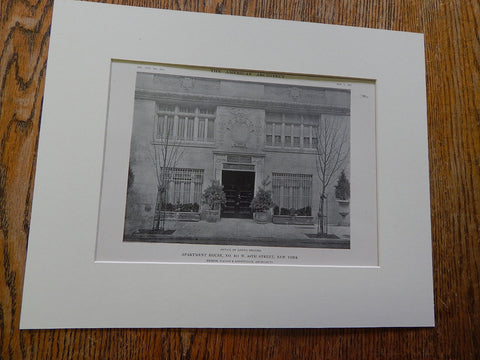 Apartment House, No. 311 W.89th Street, NY, 1915. Lithograph. Wallace & Goodwillie.