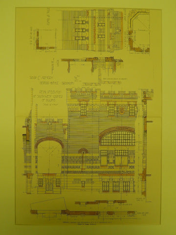 Details, Armory for Squadron C, NGNY, New York, NY, 1906, Original Plan. Pilcher & Tachau.