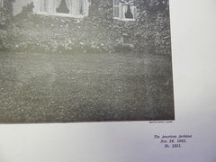 Rear View: "Homestead," Lenox, MA,1901, Lithograph. McKim, Mead, & White.