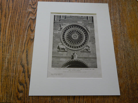 Czecho-Slovakian Church St. John of Nepomuk, Rose Window, New York,1926, Lithograph. John V. Van Pelt.