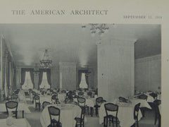 Alternate Dining Room Views, Fort Shelby Hotel, Detroit, MI, 1918, Lithograph. Schmidt, Garden & Martin.