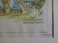 Bird's Eye View: Hospital, Youngstown, OH, 1901, Original Plan. Dwight&Chandler.