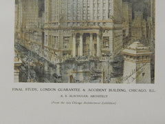 London Guarantee & Accident Building, Chicago, IL, 1923, Original Plan. A. S. Alschuler.