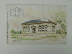 Robbins Memorial Library, Arlington, MA, 1890. Orig Plan. Cabot, Everett, Mead.