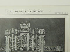 Reredos, Lady Chapel, Chapel of the Intercession, New York, NY, 1914, Lithograph. Cram, Goodhue & Ferguson.
