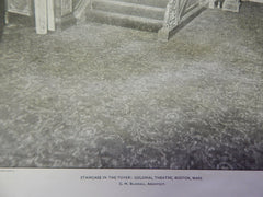 Staircase In Foyer: Colonial Theatre,Boston, MA, 1901,Lithograph. Blackall.