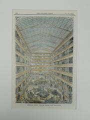 Palace Hotel: Central Court, San Francisco, CA, 1884, Original Plan. John P. Gaynor.