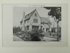 House of Clarence McDaniel, Hartsdale, NY, 1921, Lithograph.  Julius Gregory.