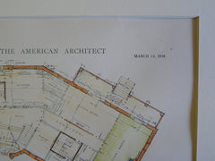 Floor Plans, St. Joseph's Convent, Roxbury, MA, 1918, Original Plan. Greco.