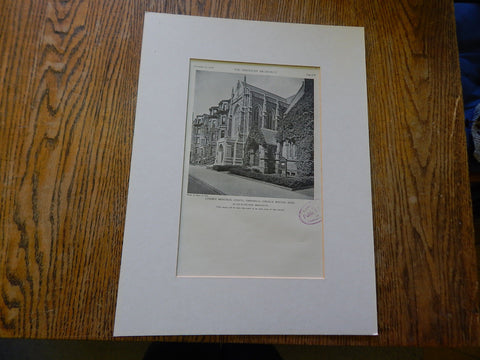 Lindsey Memorial Chapel, Emmanuel Church, Boston, MA,1928, Lithograph. Allen&Collens.