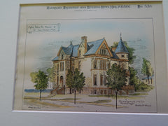 Alpha Delta Phi House, Ann Arbor, MI. 1886, Original Plan. Donaldson & Meier.