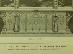 Reredos, Lady Chapel, Chapel of the Intercession, New York, NY, 1914, Lithograph. Cram, Goodhue & Ferguson.
