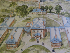 Bird's Eye View: Hospital, Youngstown, OH, 1901, Original Plan. Dwight&Chandler.