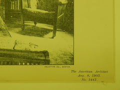 The Library, House of A. W. Meyer, Esq., Kansas City, MO, 1903, Photogravure. Van Brunt&Howe