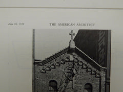 Entrance, Church of the Most Holy Crucifix, New York, NY, 1929, Lithograph. Robert J. Reiley.